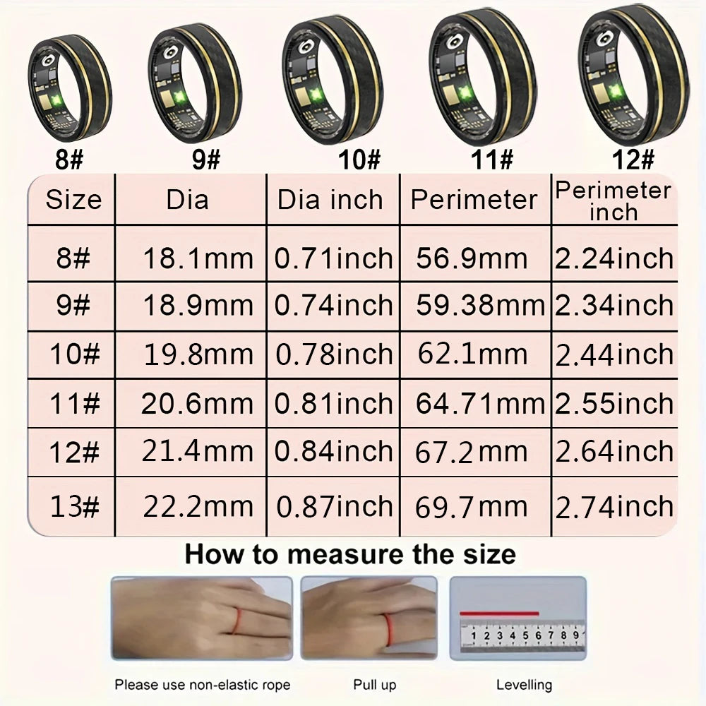 Waterproof Smart Ring Fitness Tracker - Health Monitor & Activity Tracker Ring