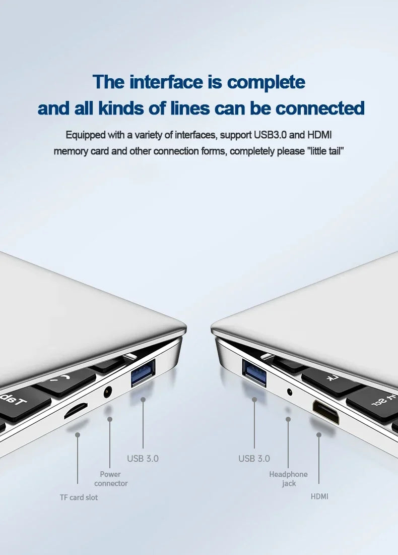 Two electronic devices with multiple ports and connectors on a light blue background.