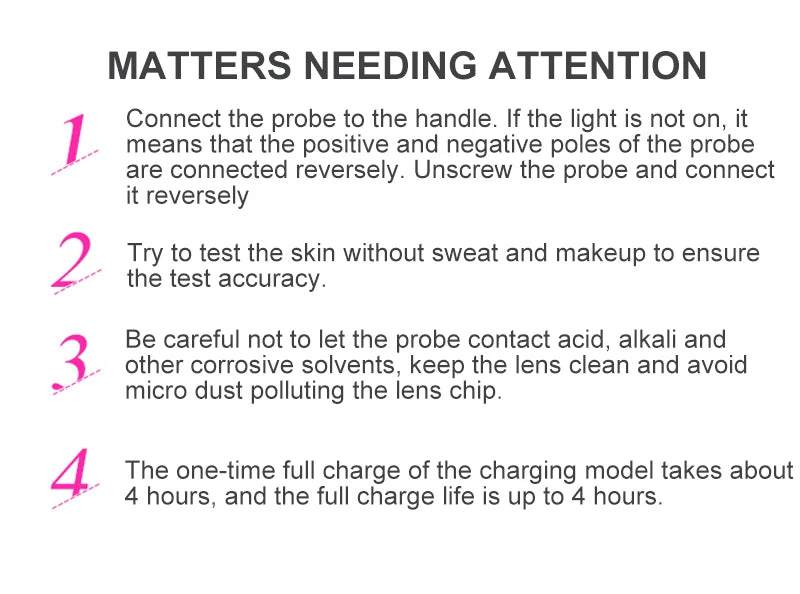 Instructions for using a device with text on a white background