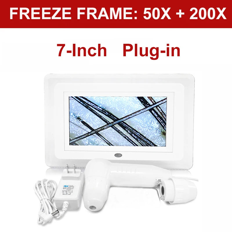 7-inch digital camera with monitor and freeze frame features on a white background