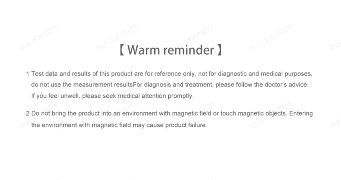 Text warning on a white background