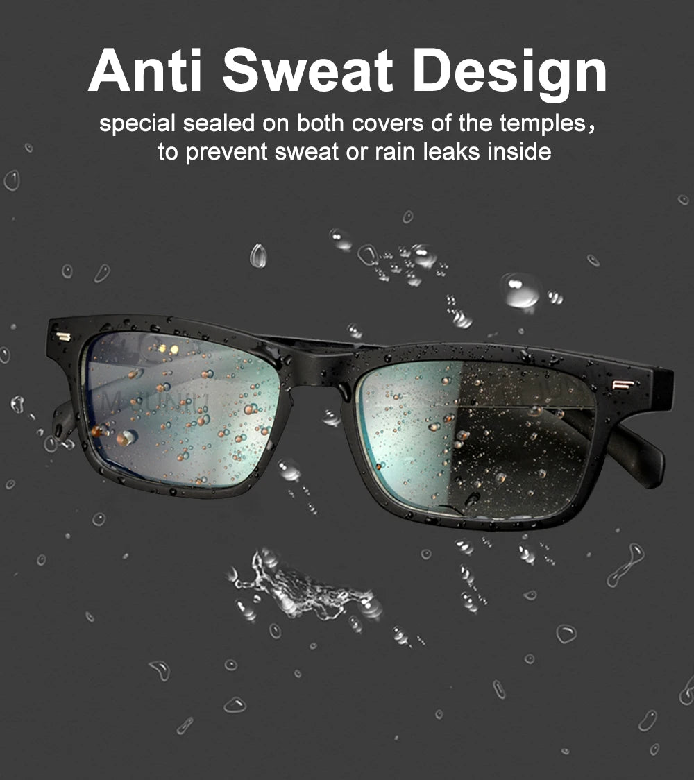 Sunglasses with anti-sweat design feature on a dark background