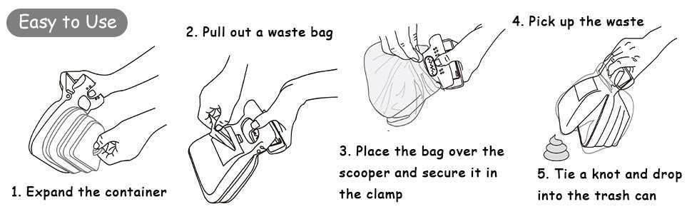 Portable Dog Pooper Scooper with Waste Bag Holder